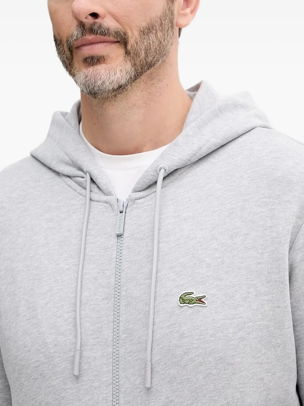 Lacoste Hoodie met logopatch Grijs