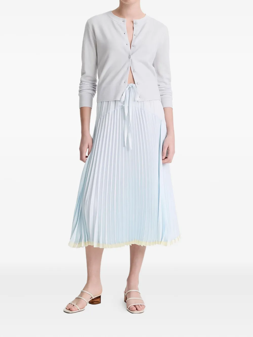 Vince Crew-neck Cardigan In White