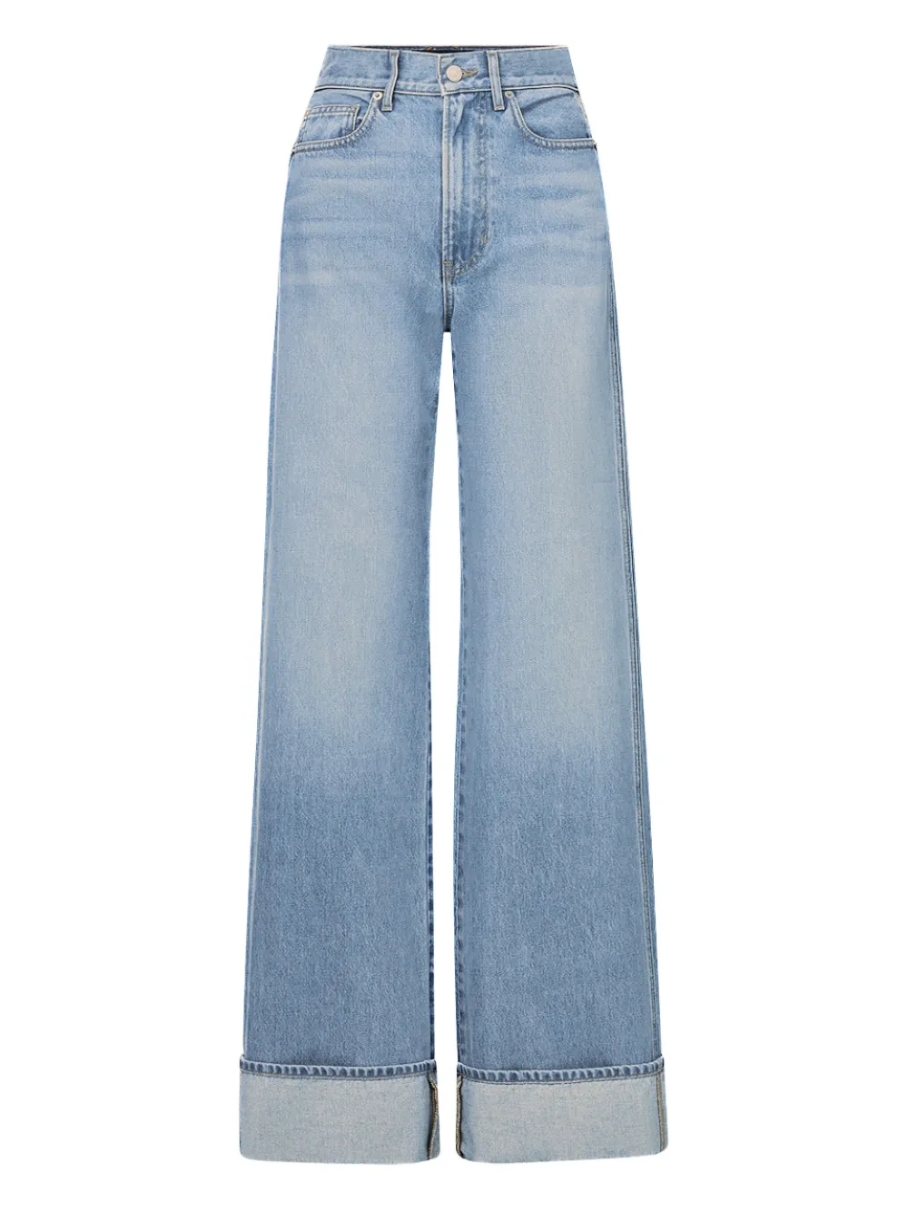 high-rise cuffed-hem jeans