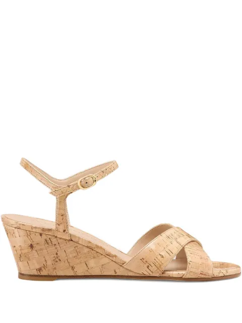 Stuart Weitzman 50mm cork-wedge sandals