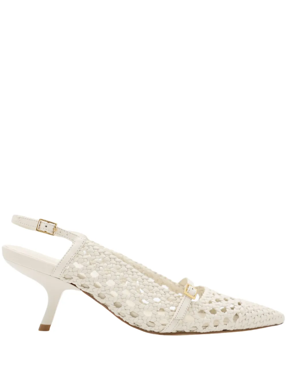 Marion Parke 60mm Melissa woven slingback sandals Neutrals