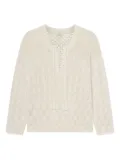 A.L.C. Keri lace-up crochet top - Neutrals