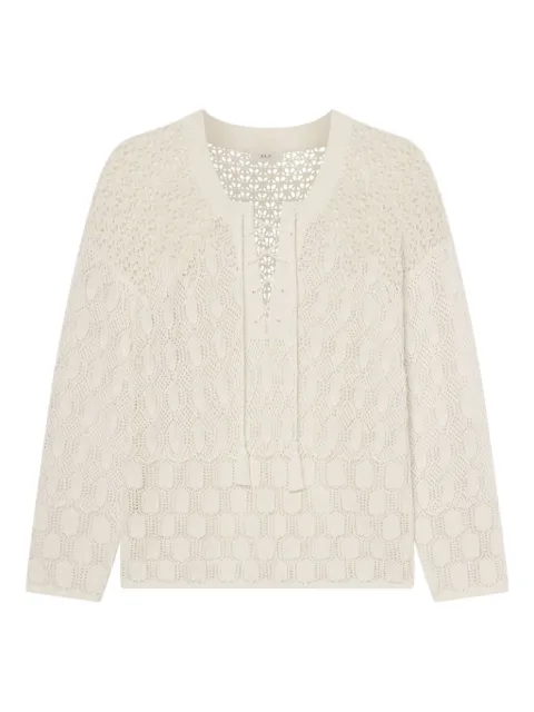 A.L.C. Keri lace-up crochet top