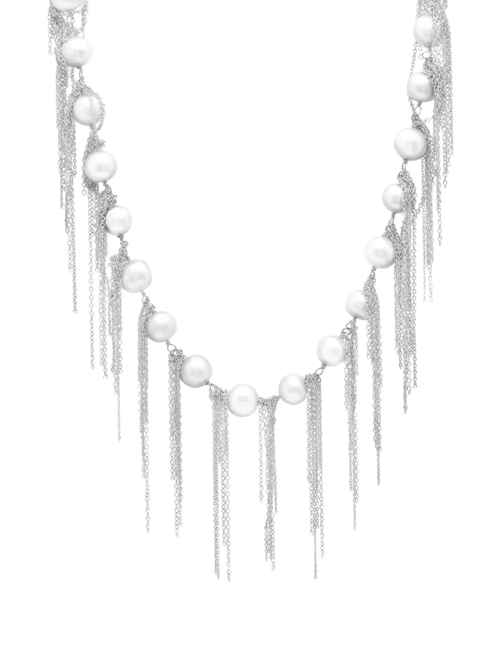 Samira13 embellished fringed necklace | Silver | Image 1