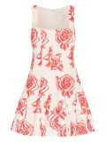 Milly Ariel rose-print mini dress - Red