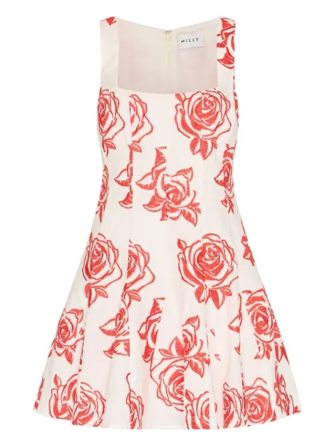 Milly Ariel rose-print mini dress