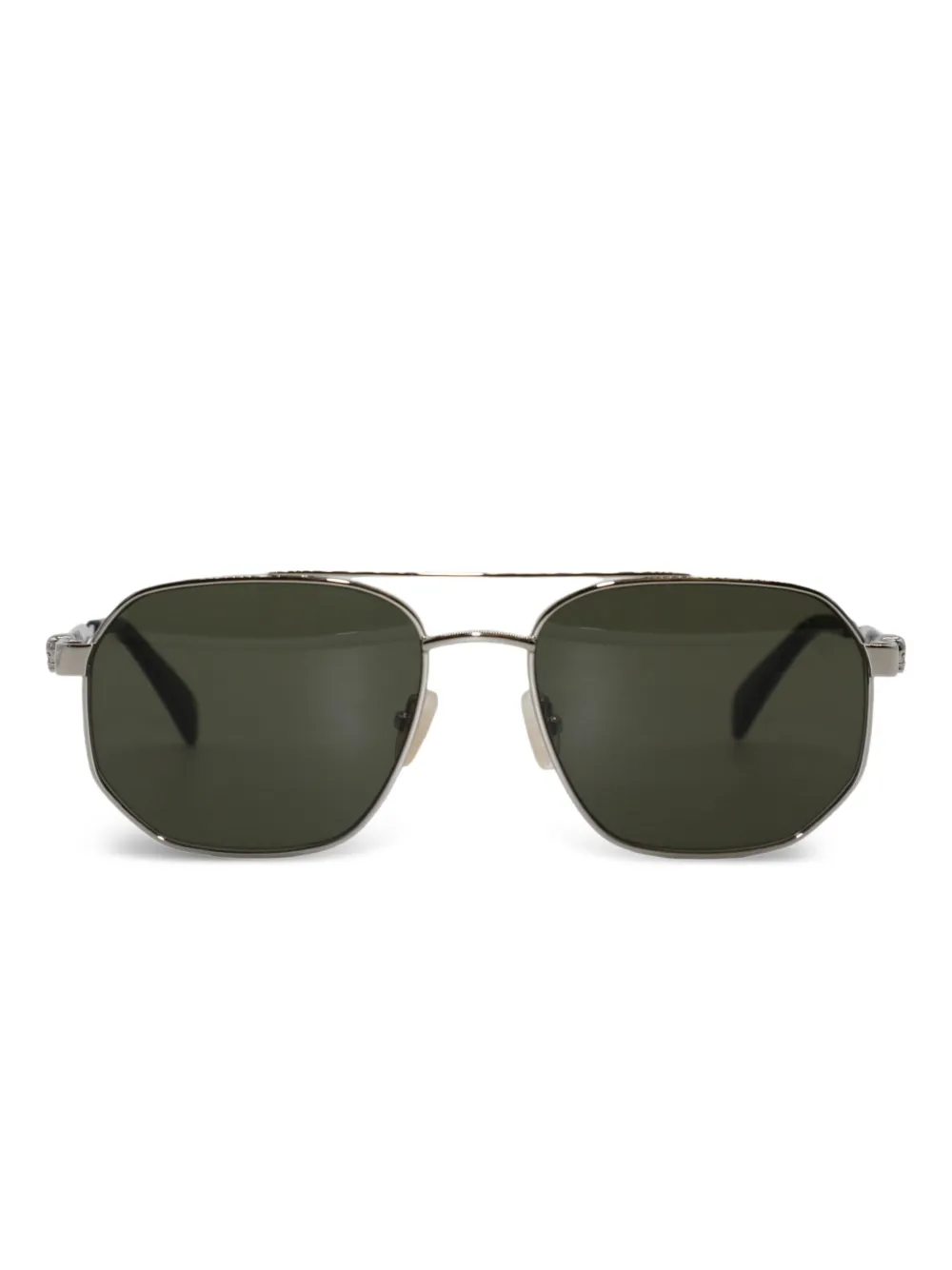 Alexander McQueen Zonnebril met geometrisch montuur en doodskop Zilver