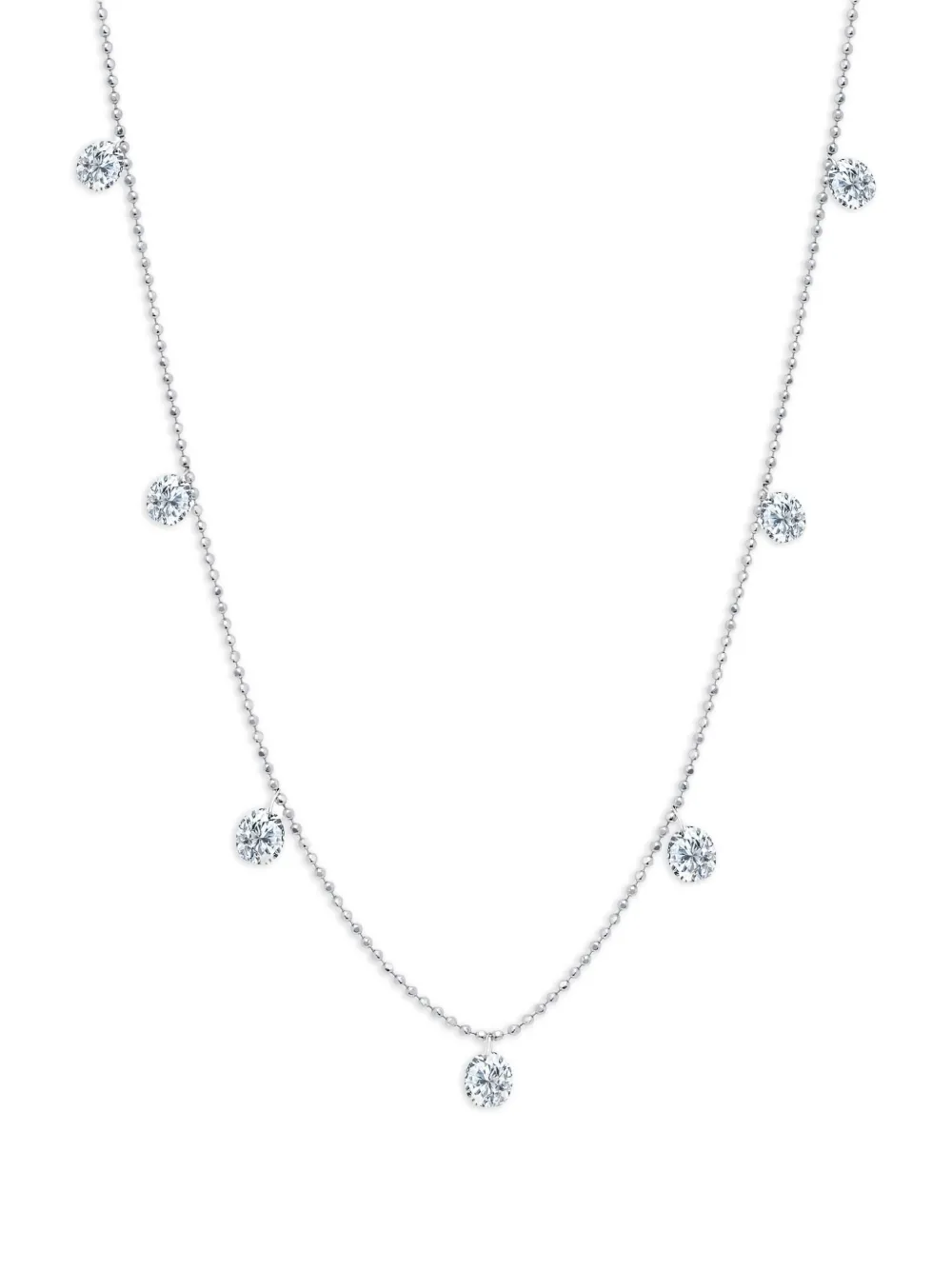 18K white gold small Floating diamond necklace