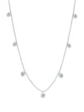 graziela 18K white gold small Floating diamond necklace - Silver