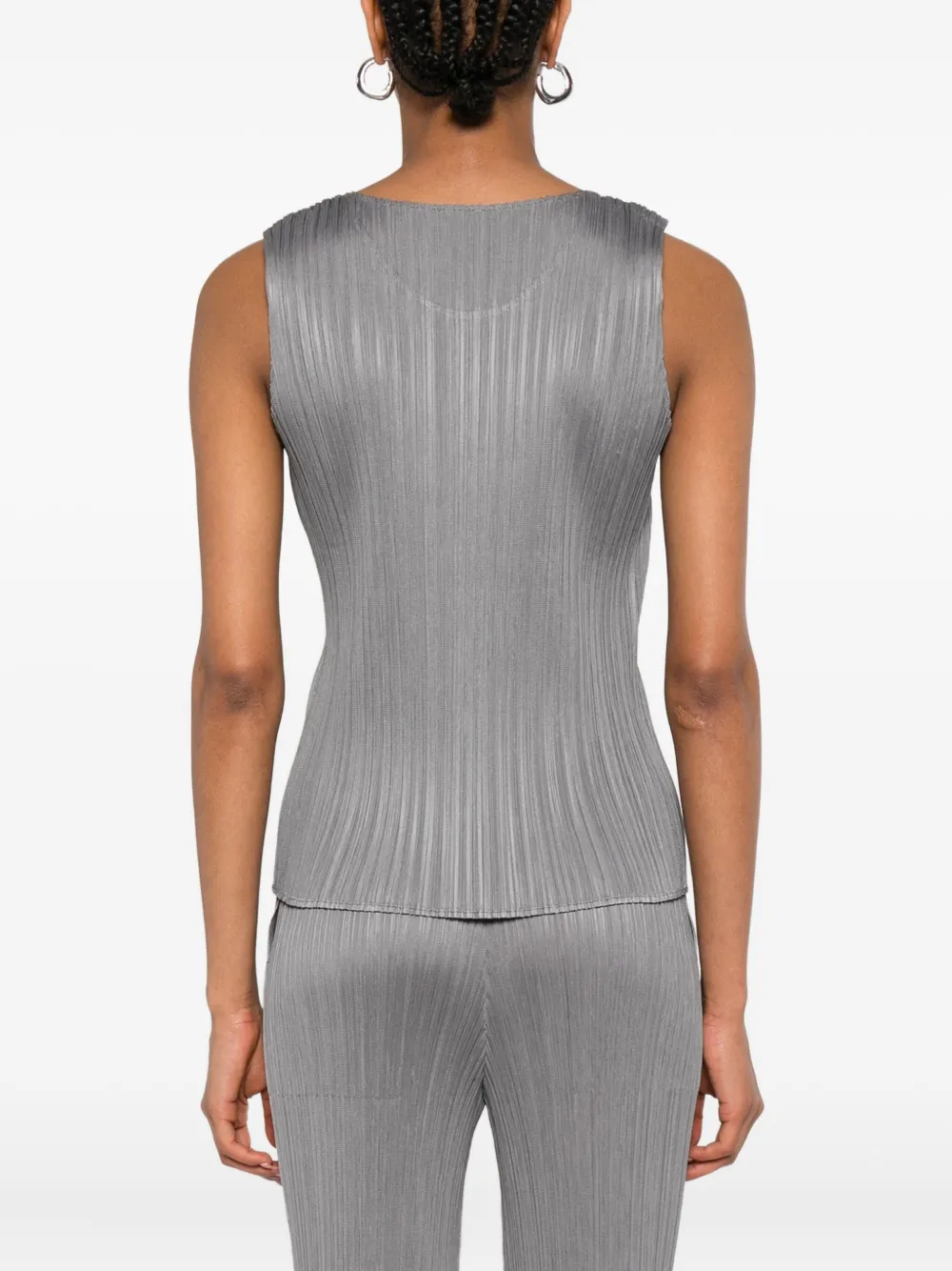 Pleats Please Issey Miyake Geplooide tanktop Grijs