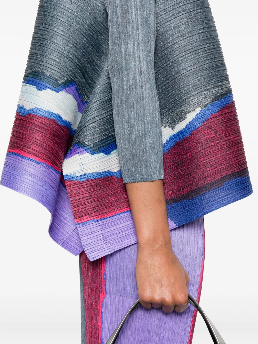 Pleats Please Issey Miyake Top met abstracte print en plooien Blauw