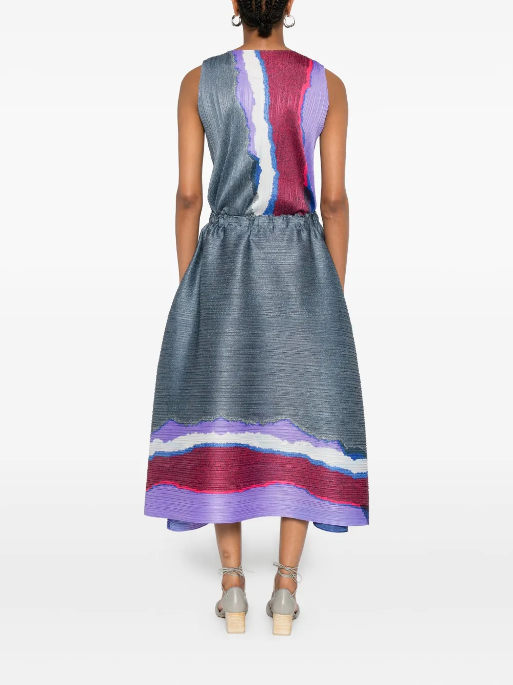 Pleats Please Issey Miyake Grainy Colors geplooide midi-rok Blauw