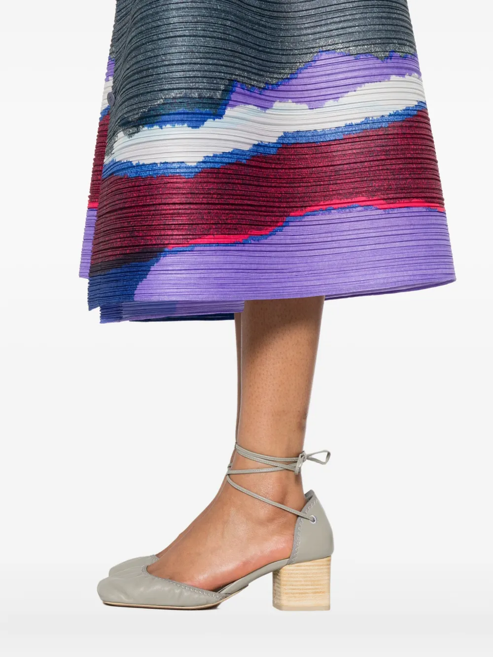 Pleats Please Issey Miyake Grainy Colors geplooide midi-rok Blauw