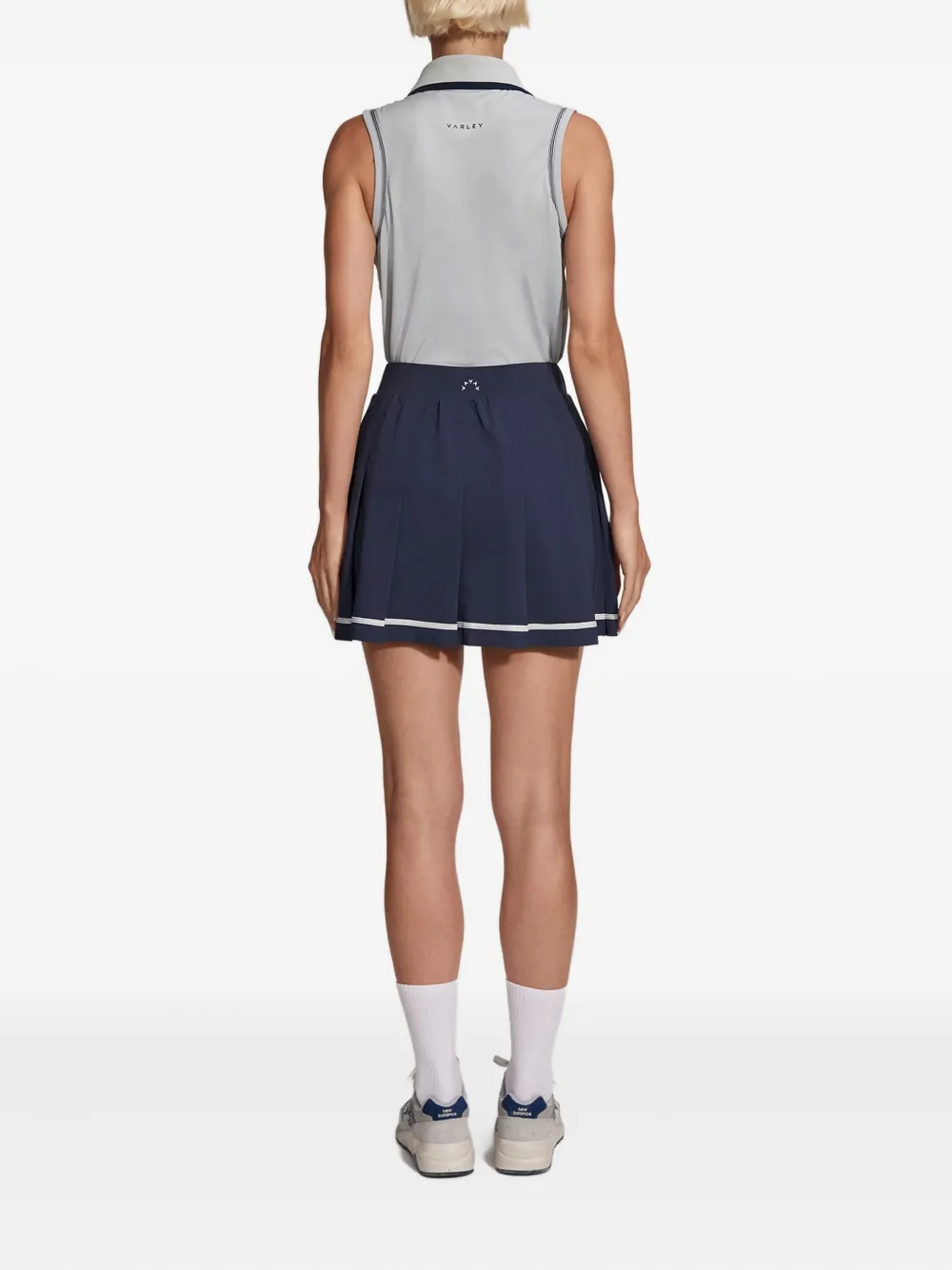 Varley pleated stripe-detail skirt - Blauw