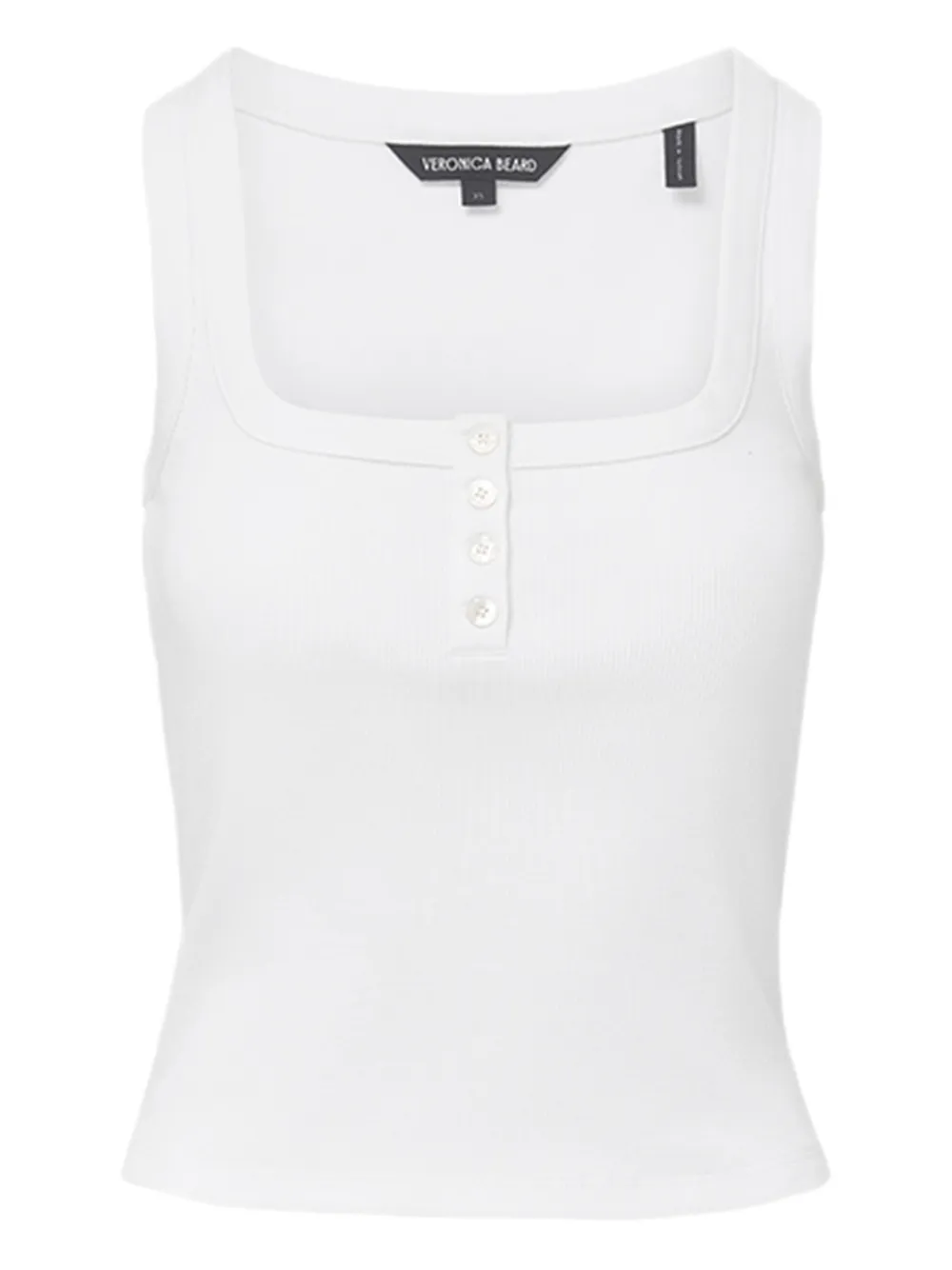 Veronica Beard square-neck button tank top Wit