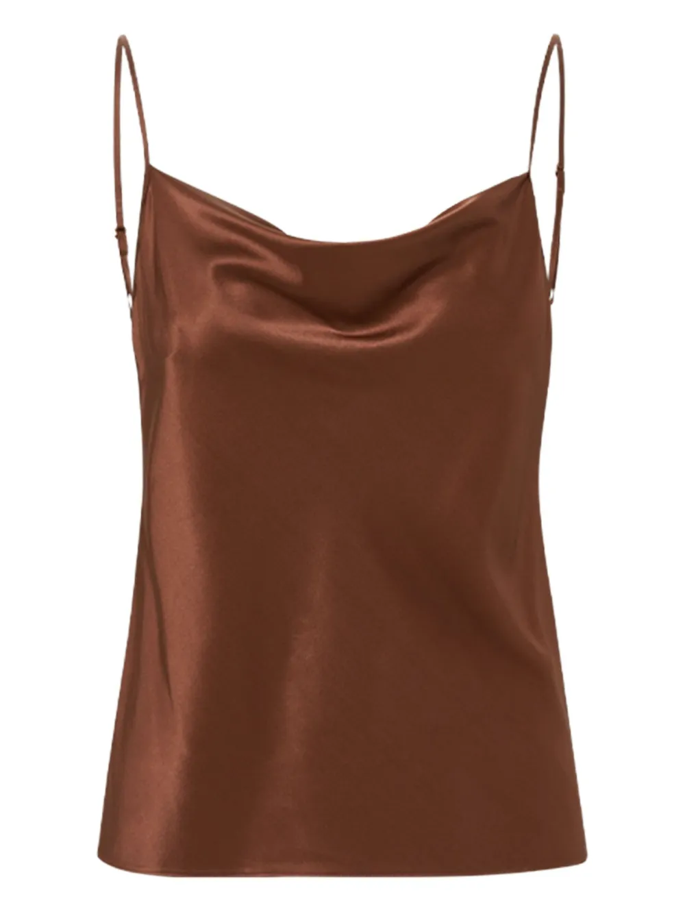 cowl-neck satin top