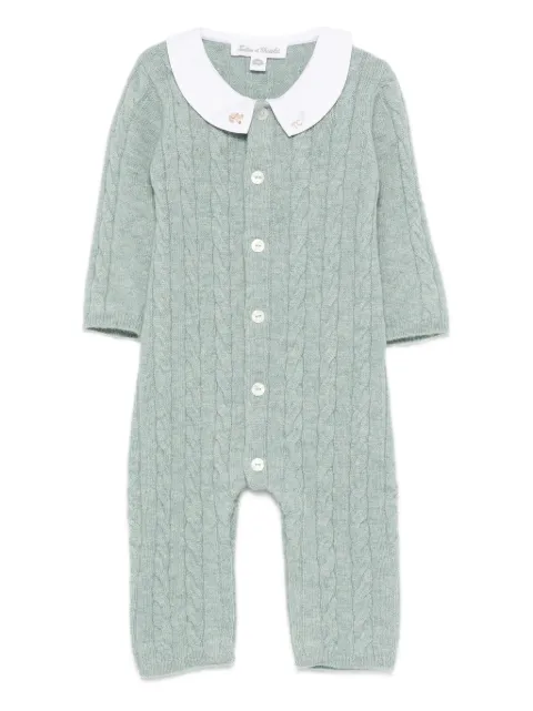 Tartine Et Chocolat cable-knit Peter Pan collar romper