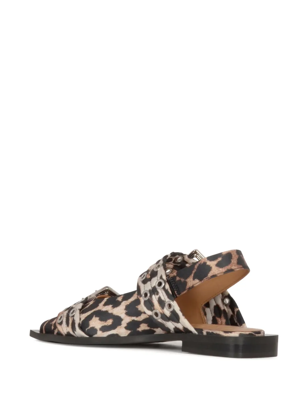 GANNI leopard-print ballet flats Brown