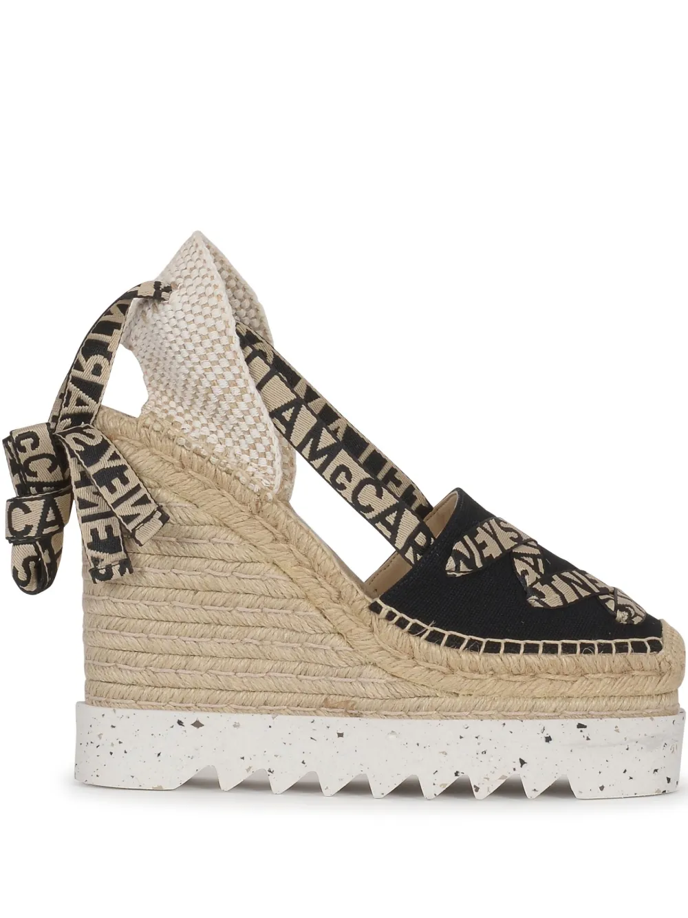 Stella Mccartney Gaia Platform Wedge Espadrilles In Neutral