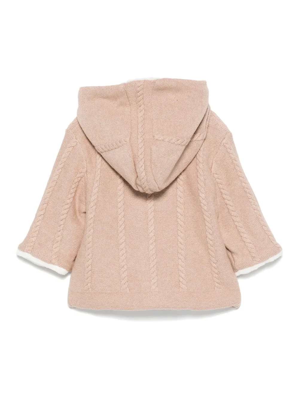 Tartine Et Chocolat knitted-texture hooded jacket Beige