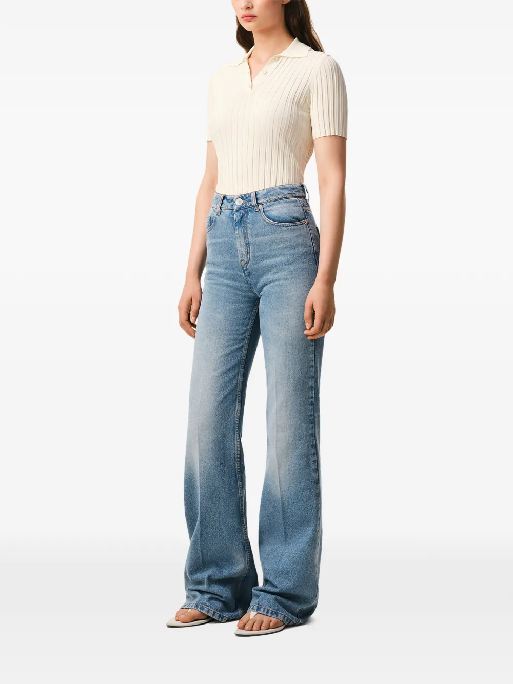 AMI Paris Jeans met logopatch Blauw