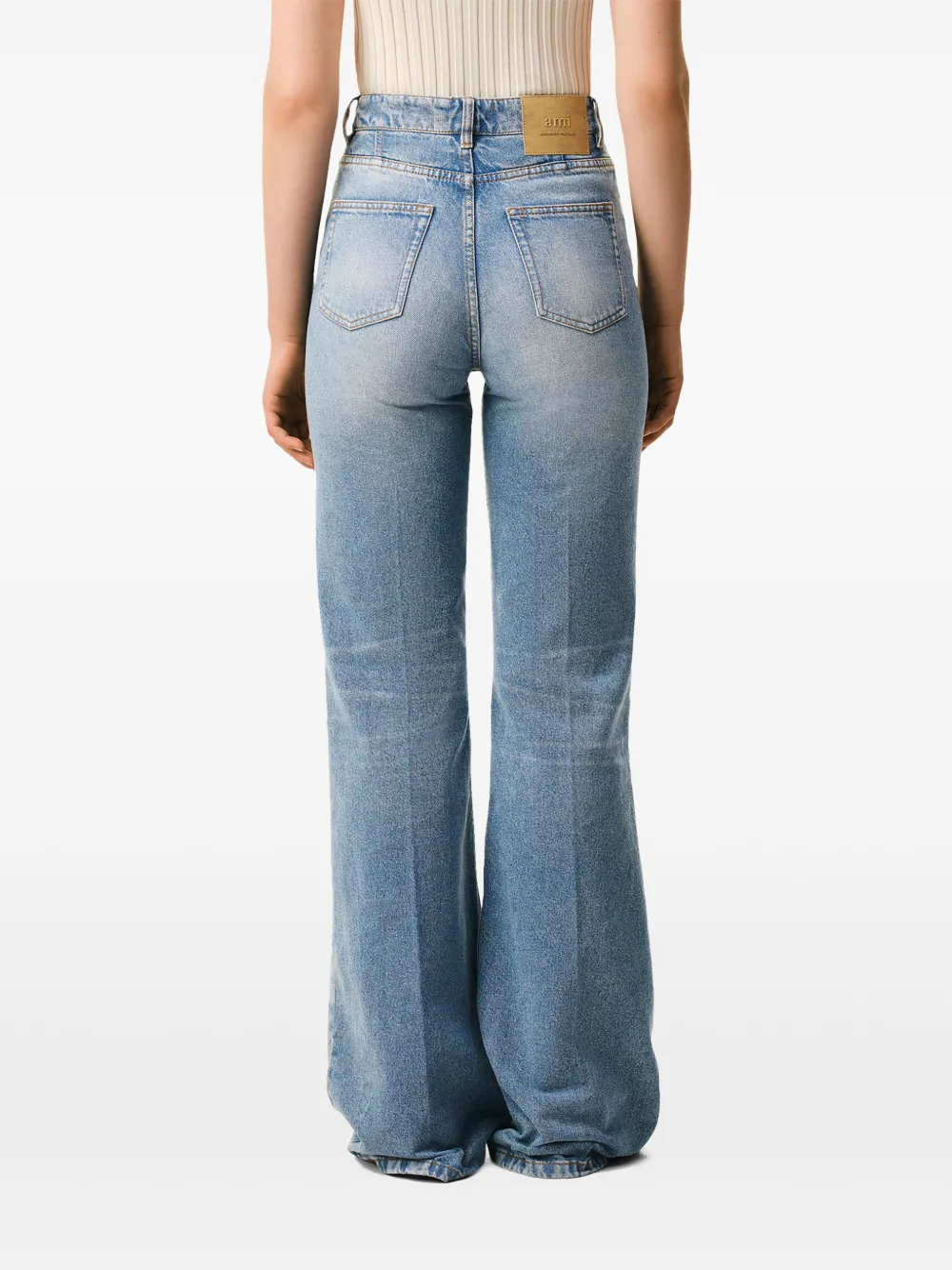 AMI Paris Jeans met logopatch Blauw