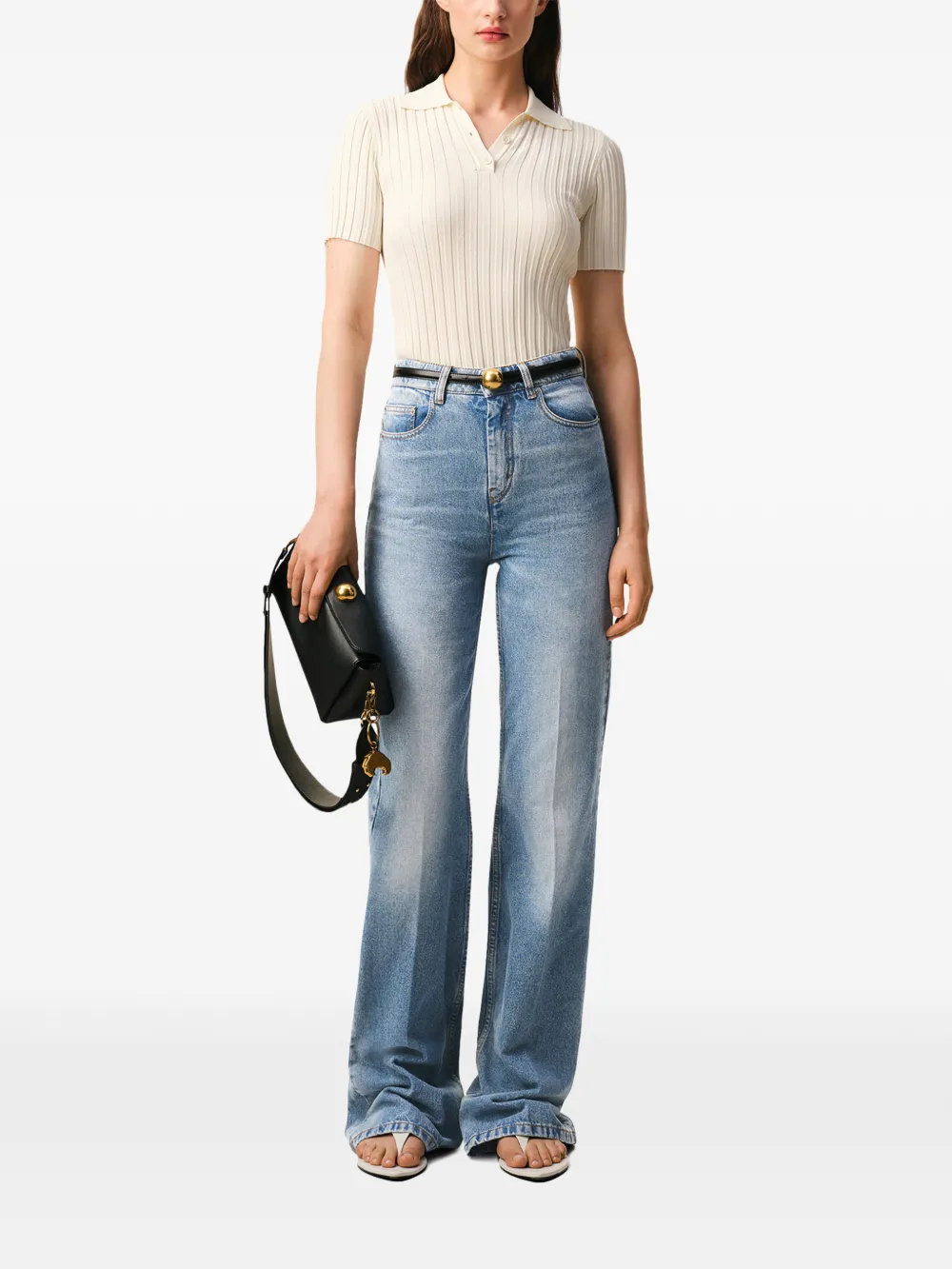 AMI Paris Jeans met logopatch Blauw