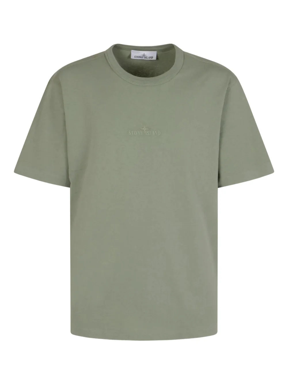 Stone Island Katoenen T-shirt met geborduurd logo Groen