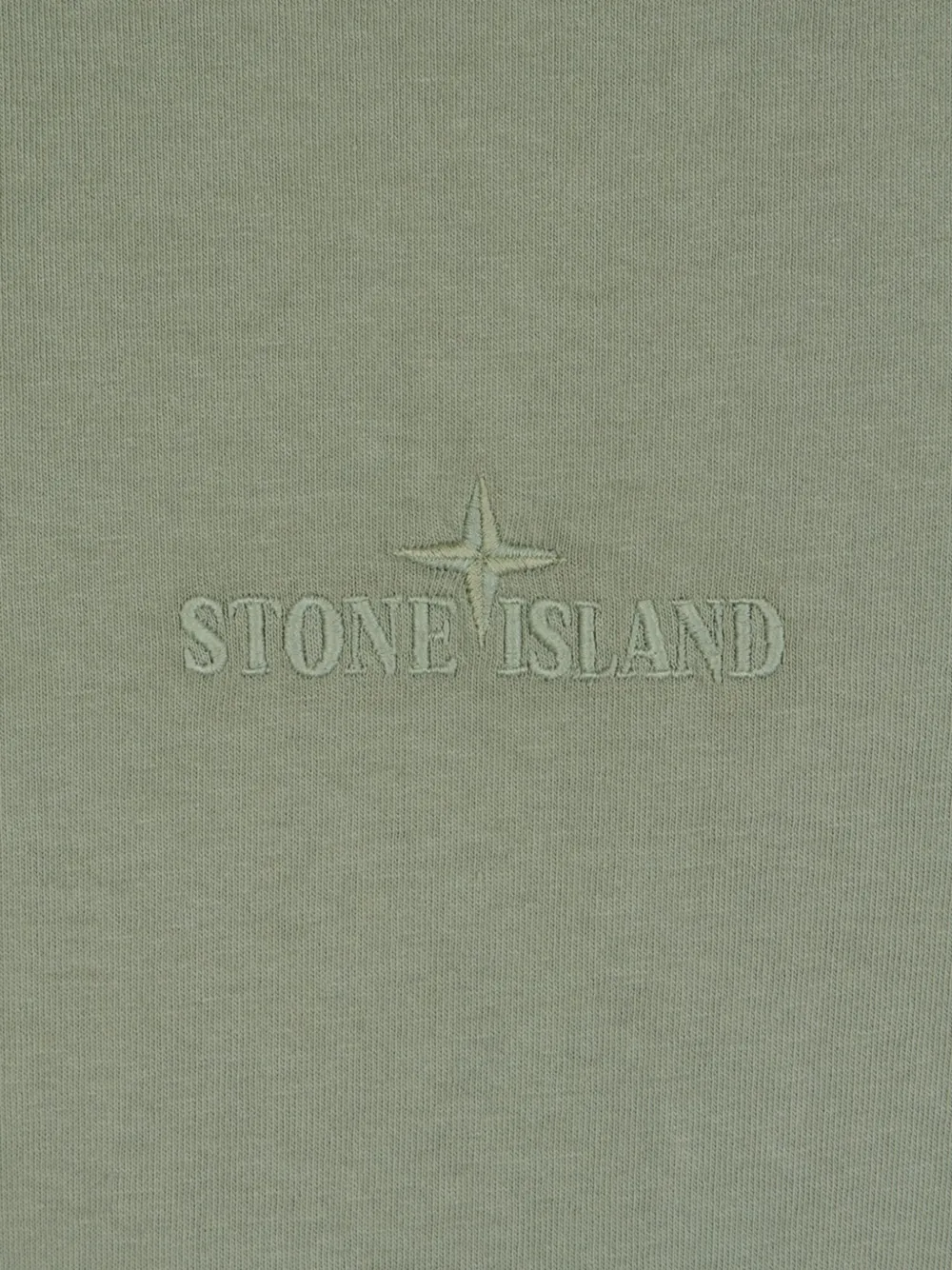 Stone Island Katoenen T-shirt met geborduurd logo Groen