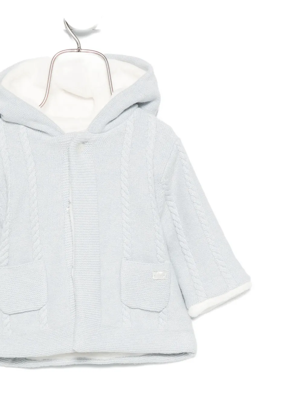 Tartine Et Chocolat knitted-texture hooded jacket Blauw