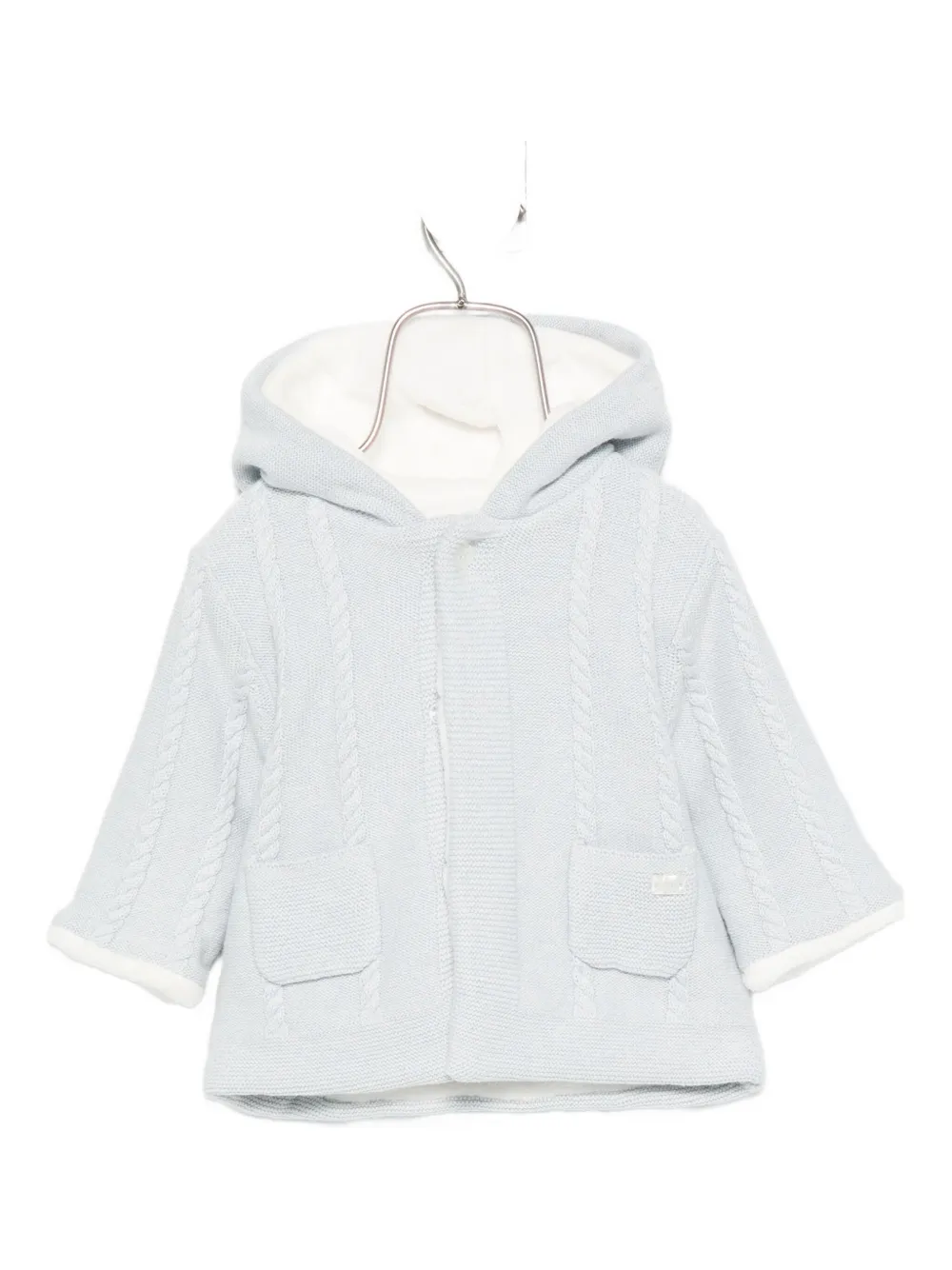Tartine Et Chocolat knitted-texture hooded jacket Blauw