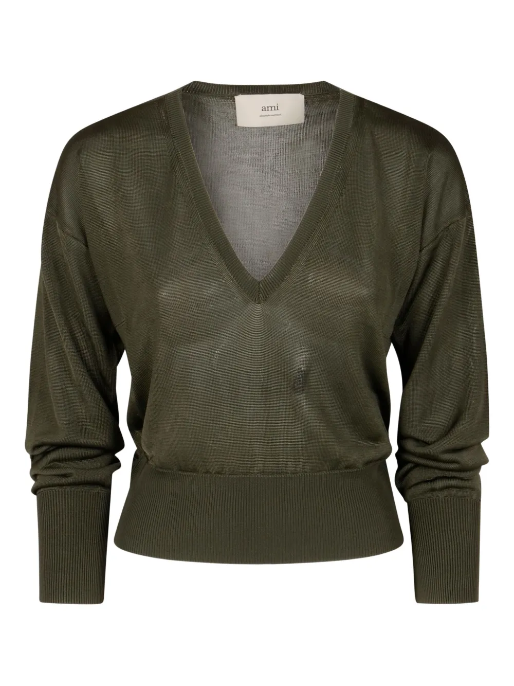 AMI Paris V-neck jumper Groen