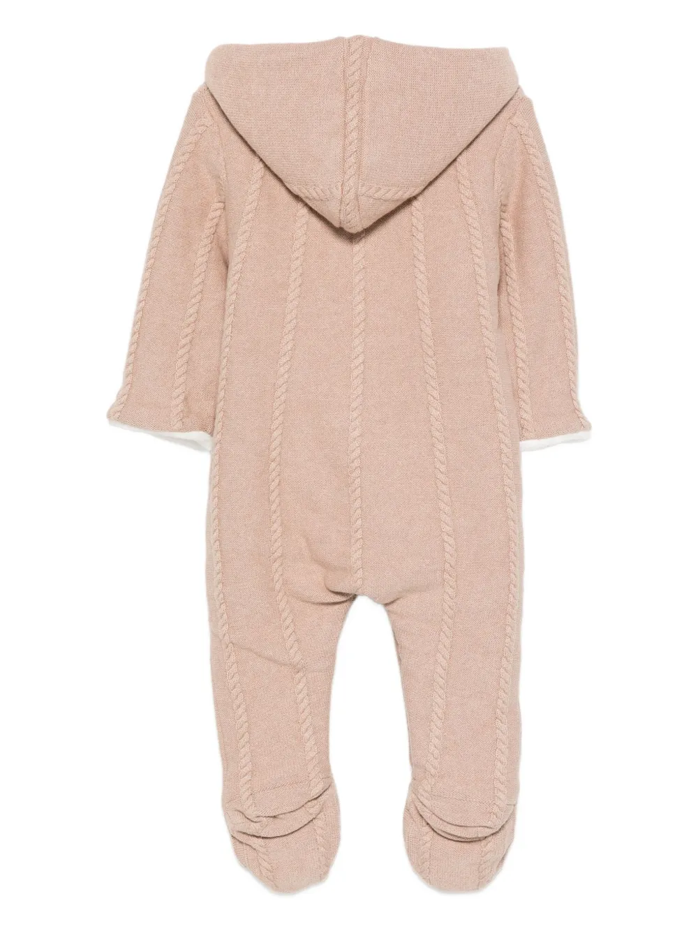 Tartine Et Chocolat cable-knit hooded pajamas Beige