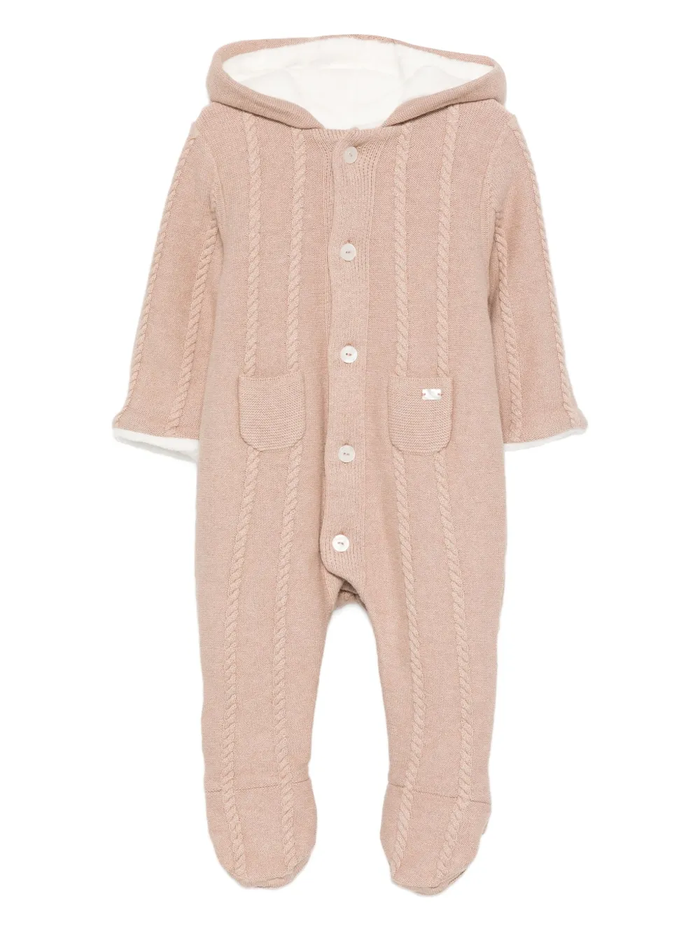 Tartine Et Chocolat cable-knit hooded pajamas Beige