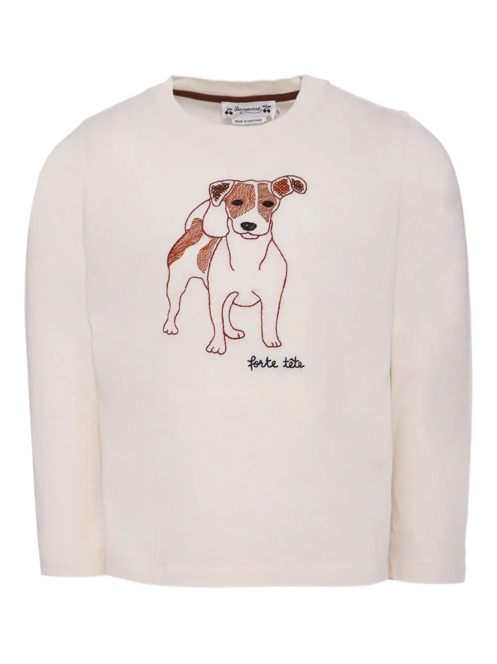 Bonpoint Sweater met lange mouwen en print Beige