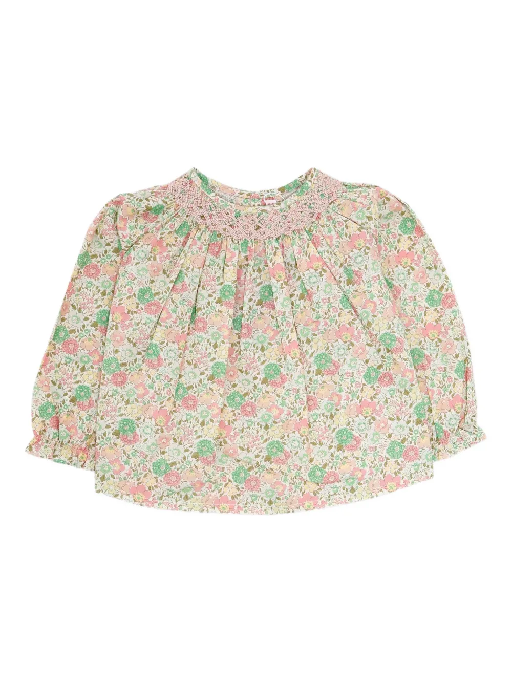 Bonpoint Griotte shirt met bloe print Roze