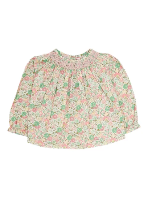 Bonpoint Griotte smocked floral-print blouse