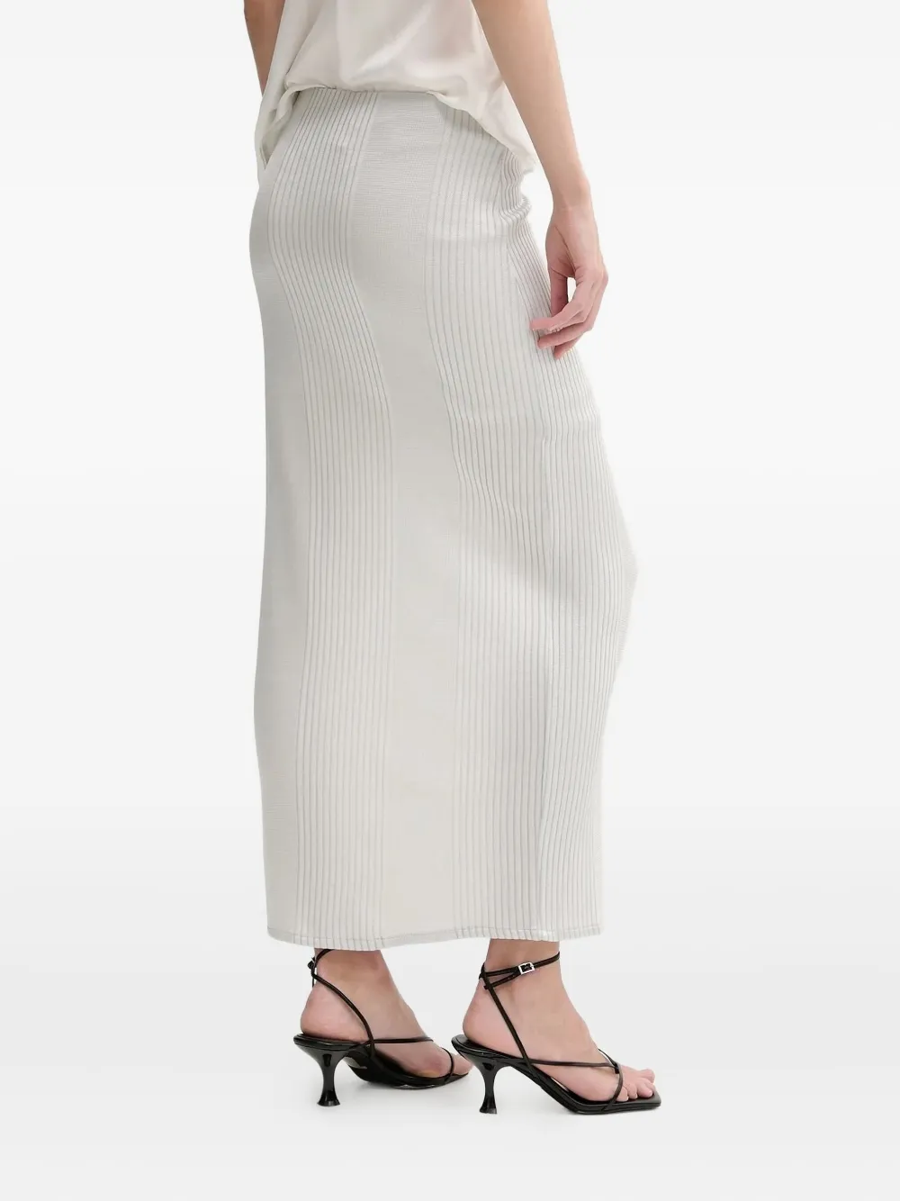 IRO ribbed side-split asymmetric skirt Grijs