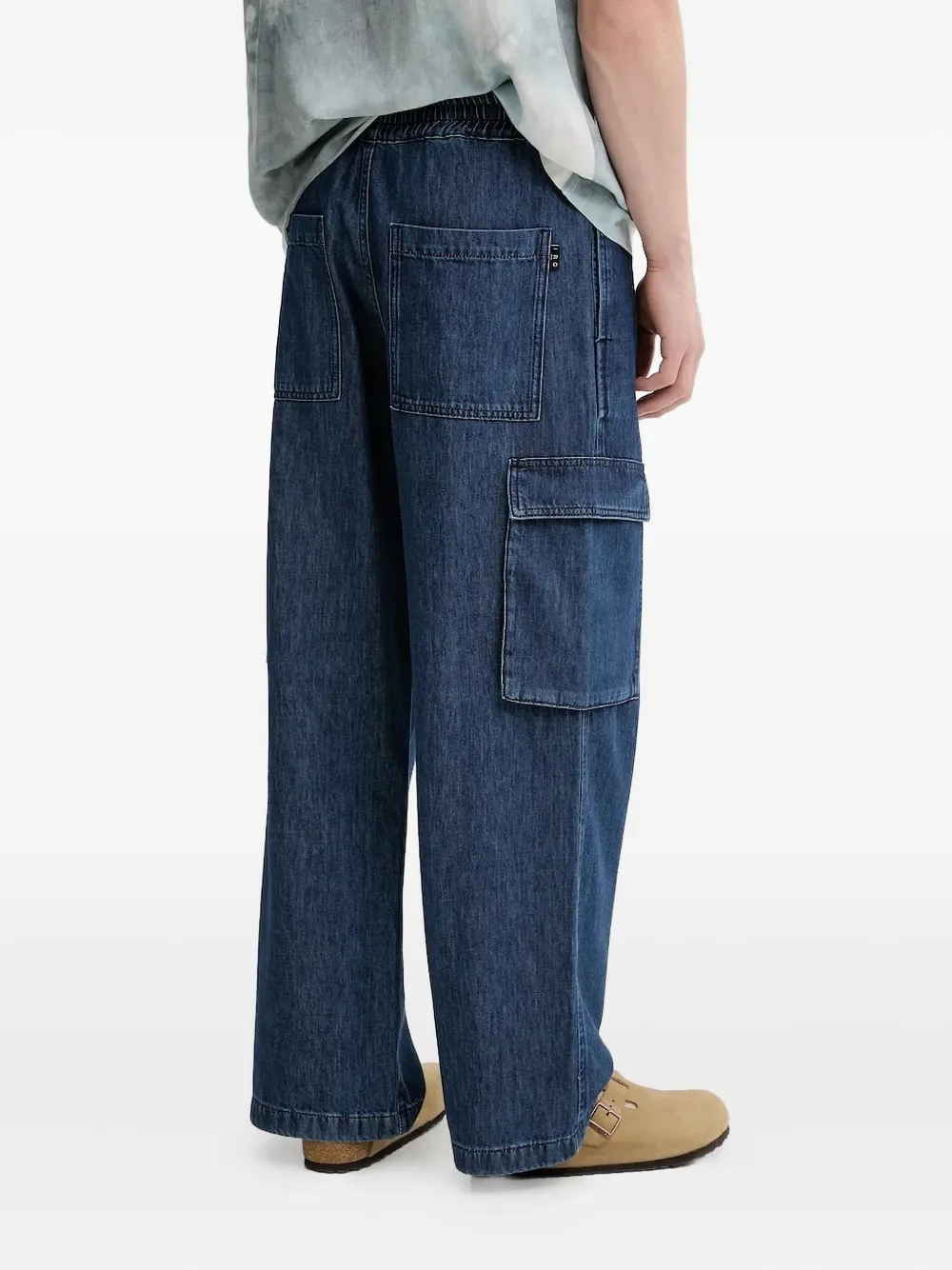 IRO Jeans met wijde pijpen en cargo zakken - Blauw