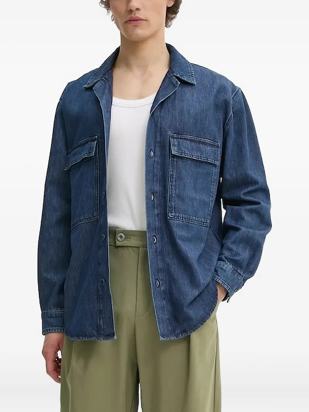 IRO Denim overhemd met dubbele zak Blauw