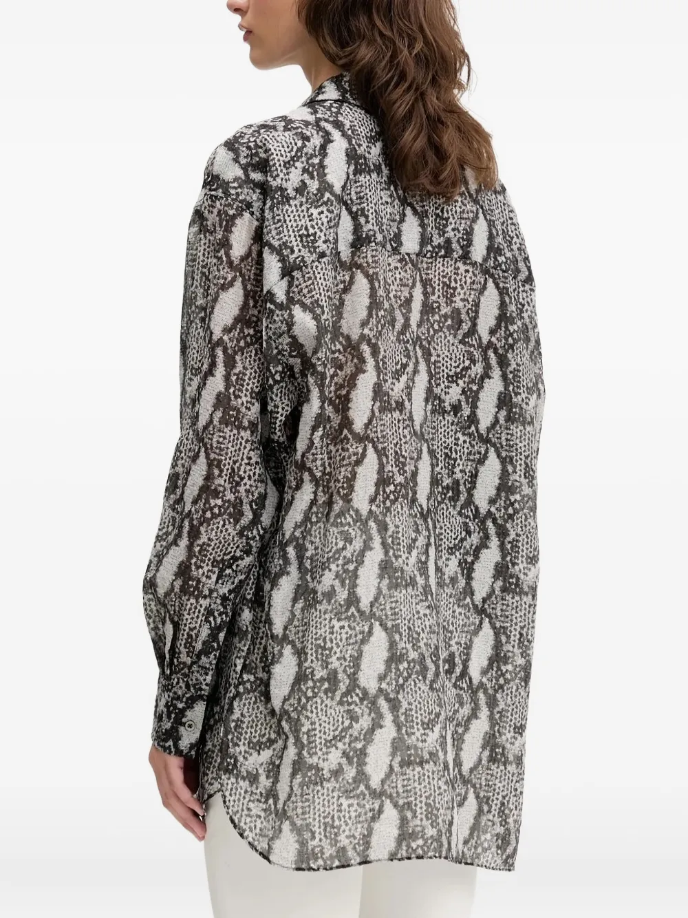 IRO ALOUNE snakeskin print shirt Zwart