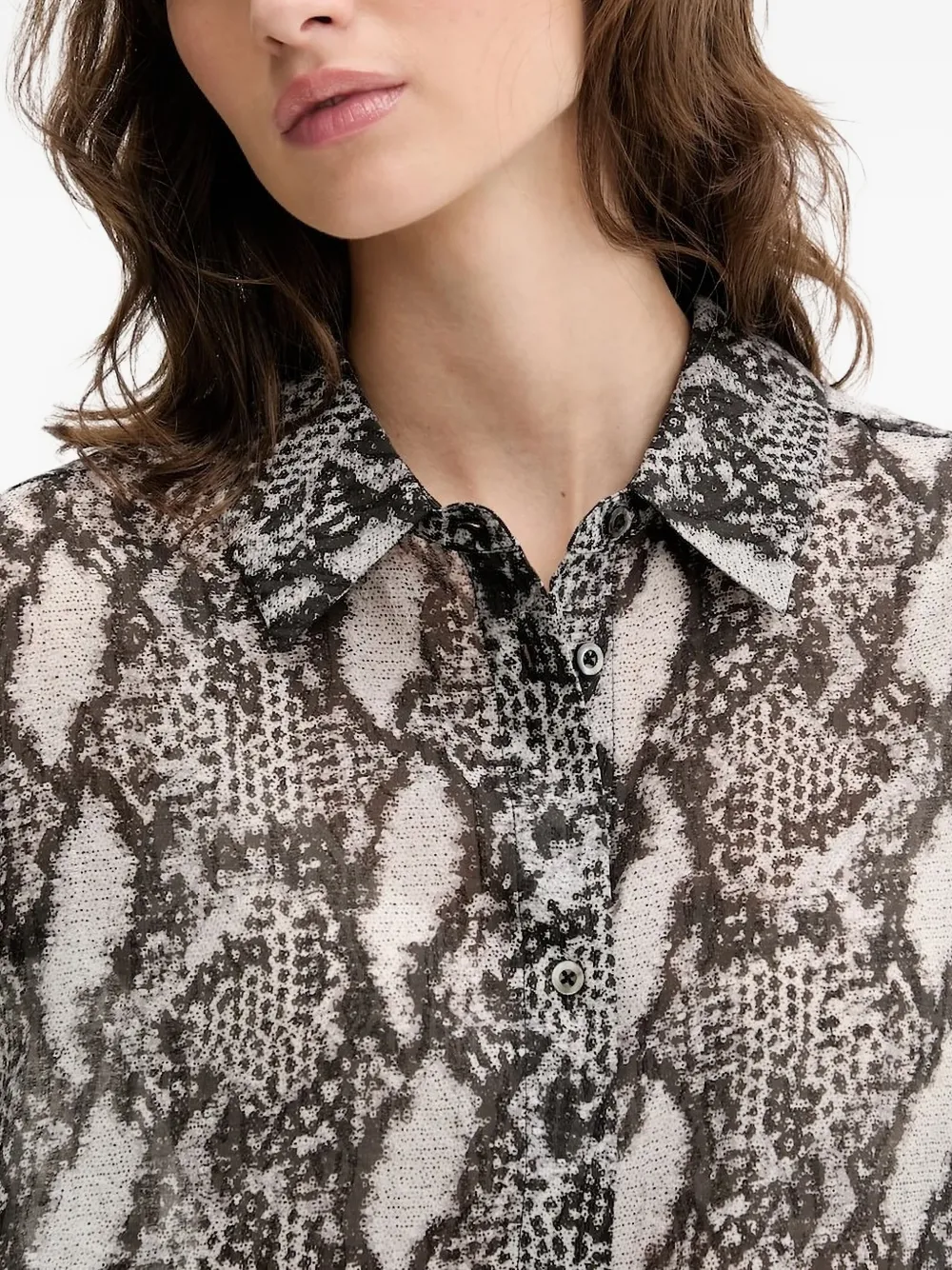 IRO ALOUNE snakeskin print shirt Zwart