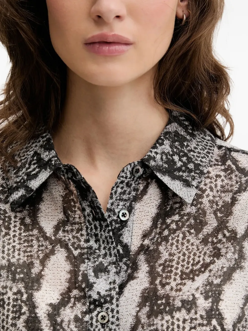 IRO ALOUNE snakeskin print shirt Zwart