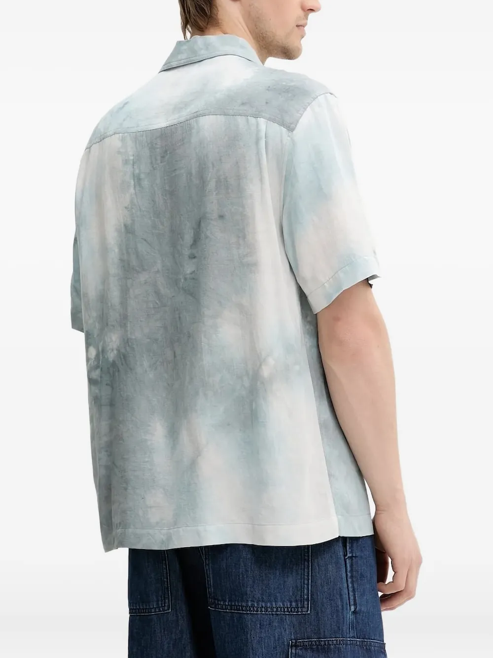 IRO Overhemd met omkeerbare kraag en tie-dye print - Blauw