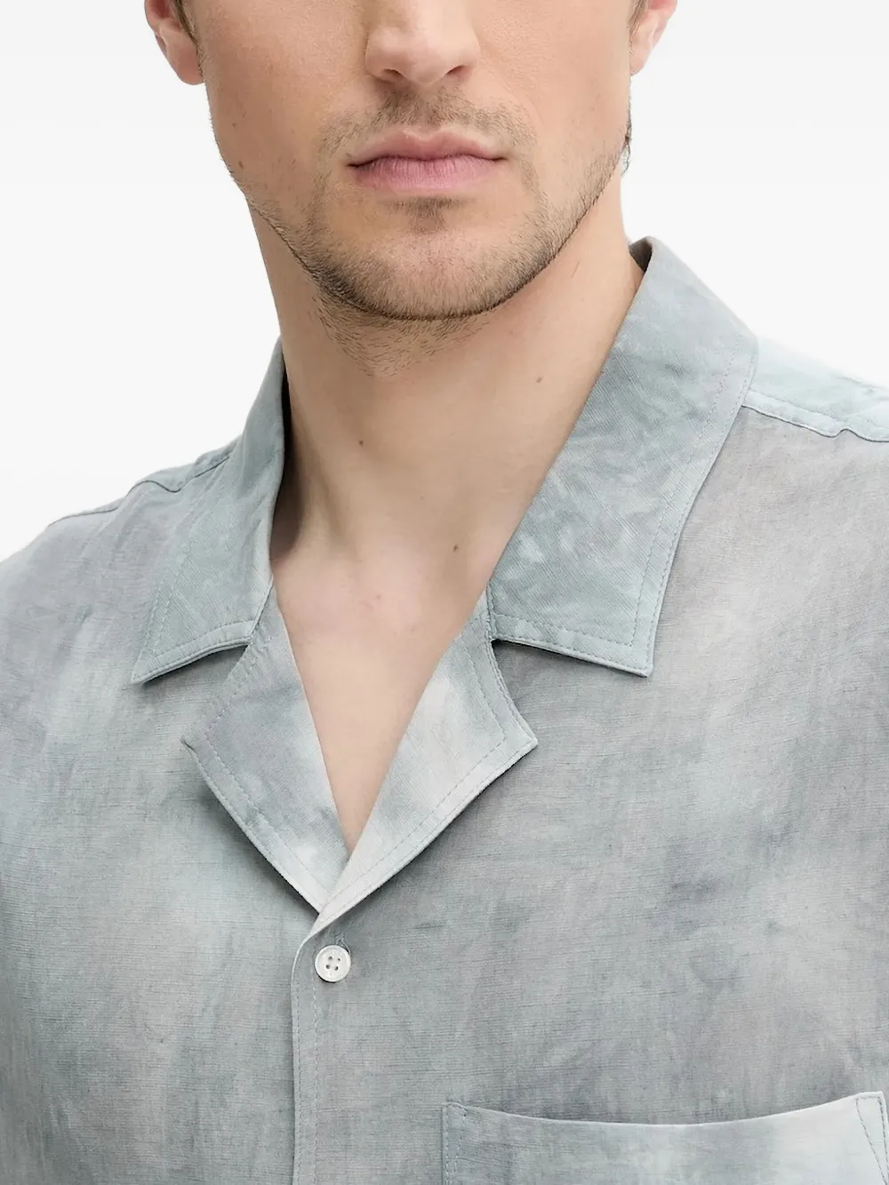 IRO Overhemd met omkeerbare kraag en tie-dye print Blauw