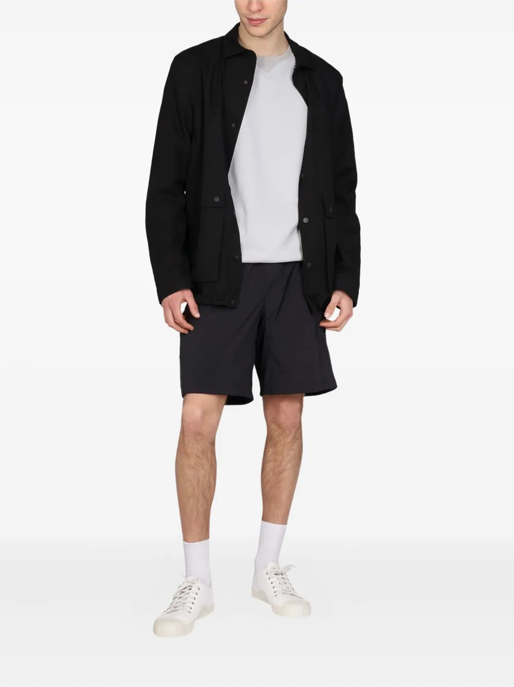 MONOBI crew-neck panelled sweatshirt - Grijs