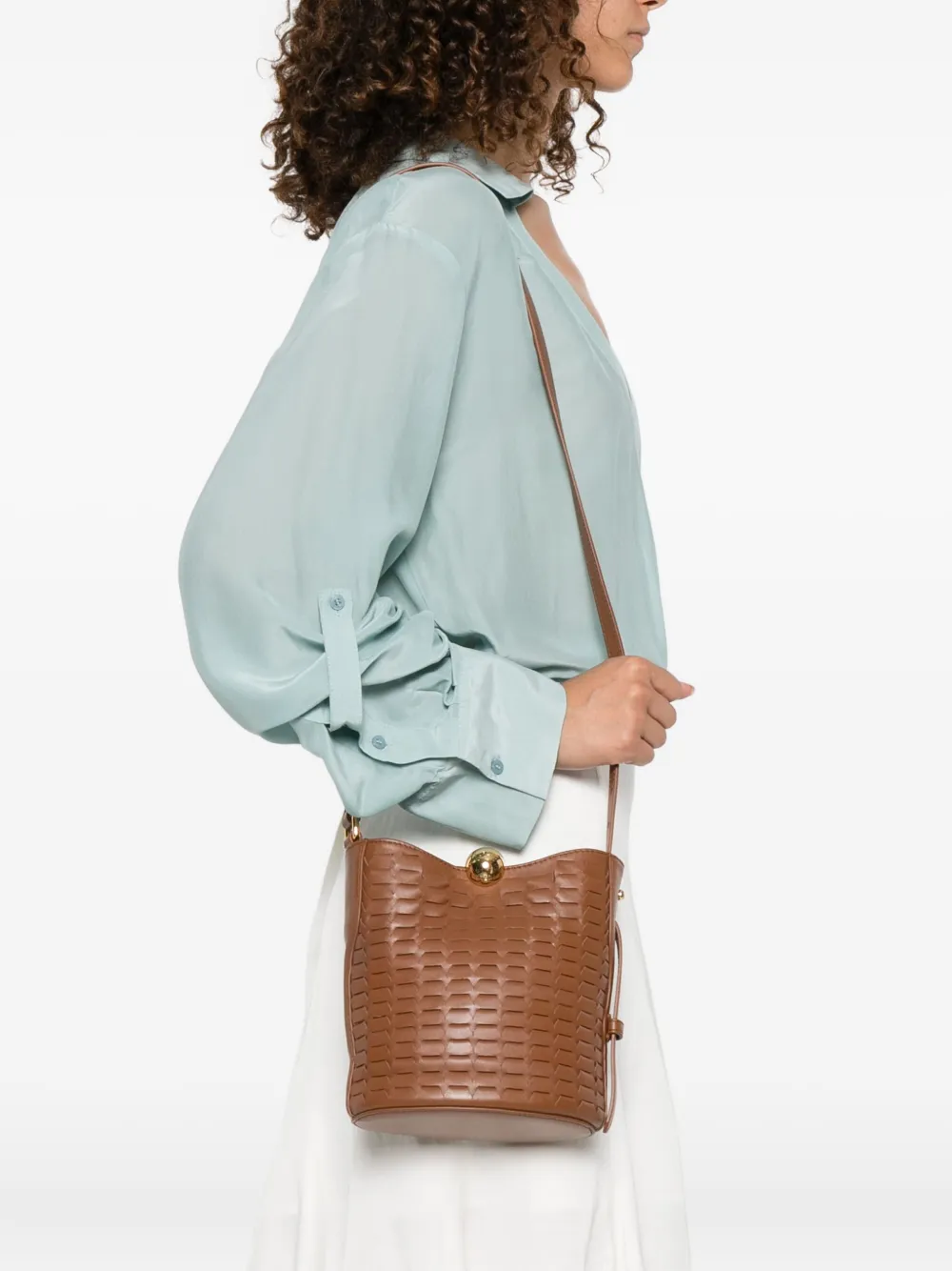 Furla Sfera leren mini bucket-tas Bruin
