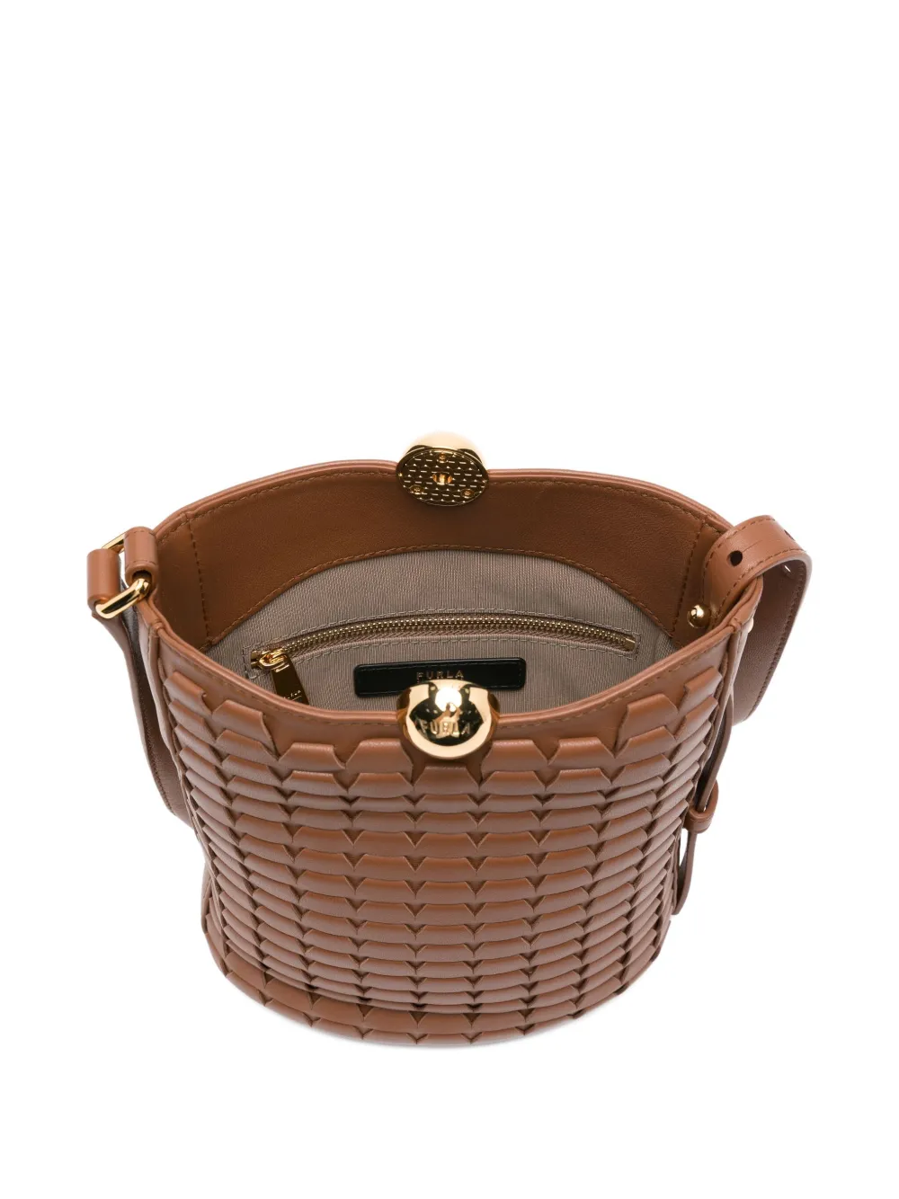 Furla Sfera leren mini bucket-tas Bruin