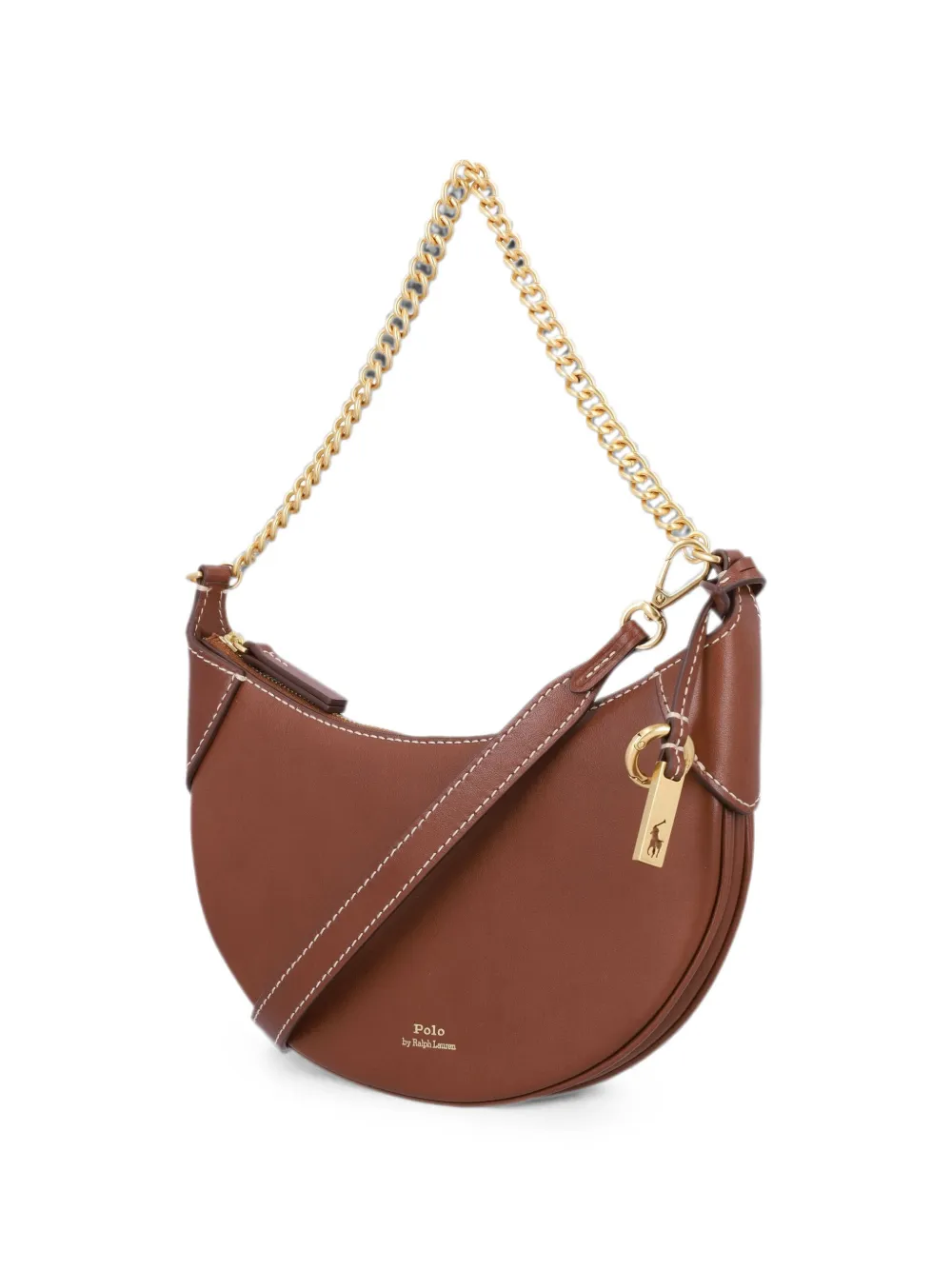 Polo Ralph Lauren Polo ID mini-schoudertas met ketting Bruin
