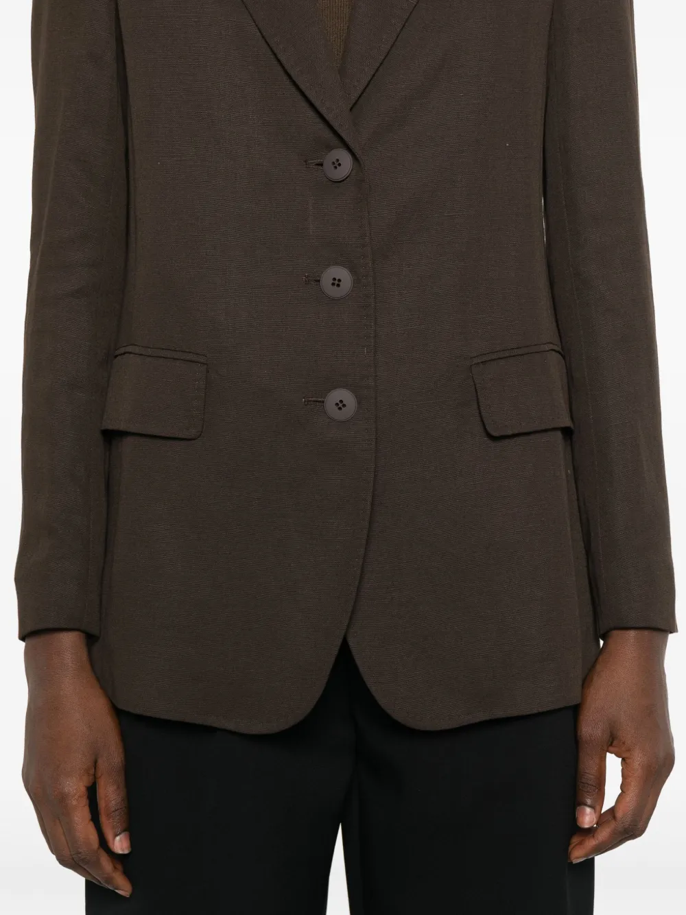 Max Mara Three-button Acetate Blazer In Brown